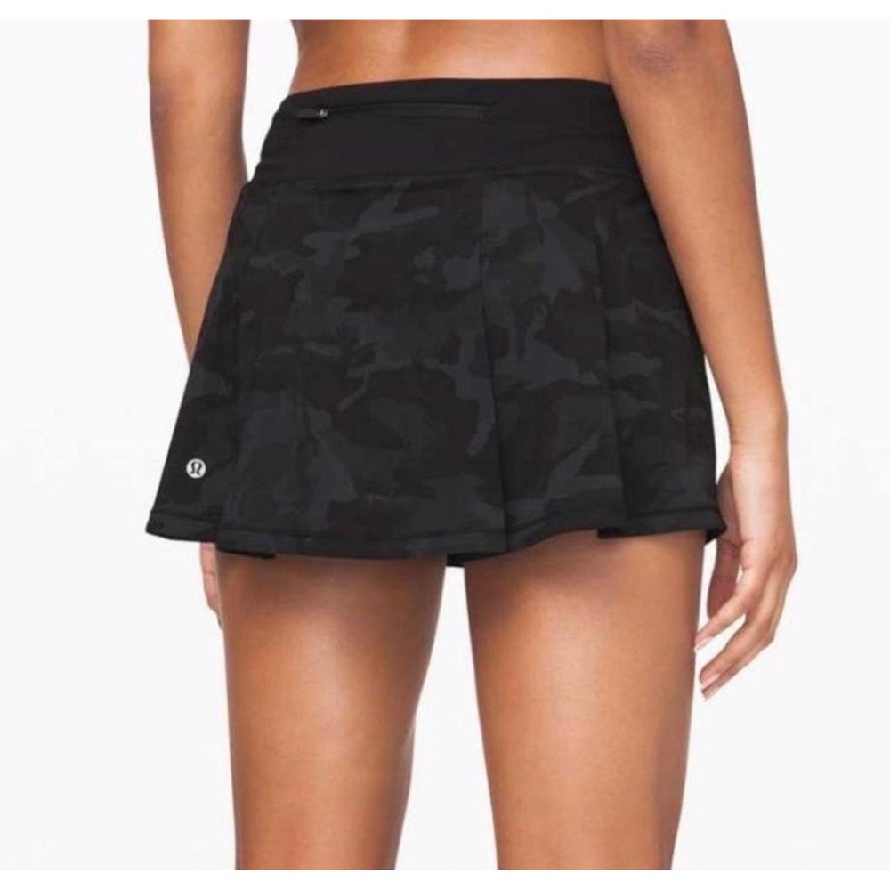 Lululemon Pace Rival Skort Tennis Skirt Camo Black Gray Athleisure Hiking 8